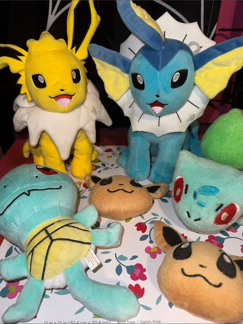 Pokémon Plush Toy Set Vaporeon & Jolteon Plushies Squirtle Bulbasor Pikachu